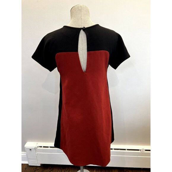 Kate Spade Short Sleeve Color Block Shift Dress in Red/Black Size 0 - Picture 4 of 6